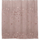 Roze Tan Brown Shiny Gold Elegant Random Leaves Douchegordijn (Voorkant)