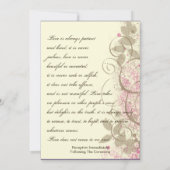 Roze Tan Grunge Swirls laat bruiloft uitnodiging (Achterkant)