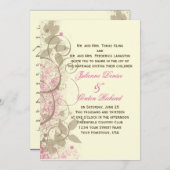 Roze Tan Grunge Swirls laat bruiloft uitnodiging (Voorkant / Achterkant)