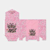 Roze Tan Highland Koe Meisje Baby shower Bedankdoosjes (Uitgevouwen)