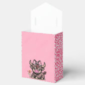 Roze Tan Highland Koe Meisje Baby shower Bedankdoosjes (Geopend)