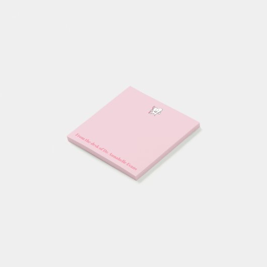 Roze tand en penseel post-it® notes (Schuin)