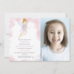 Roze Tand Fairy Letter Met Foto Kaart