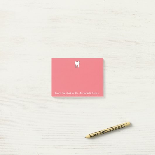 Roze tand personaliseren post-it® notes (Op bureau)