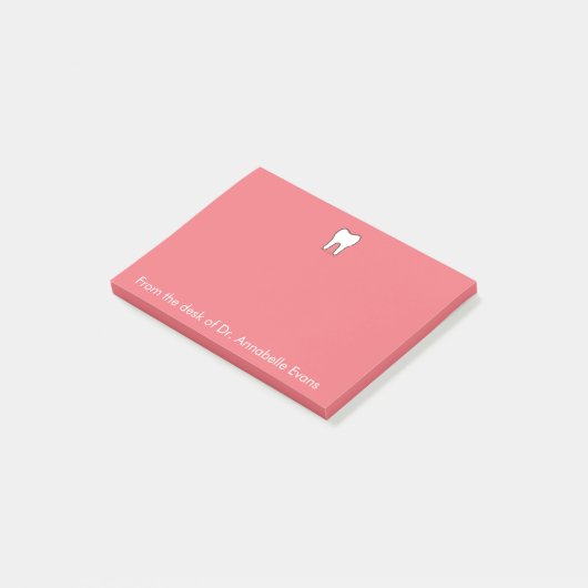 Roze tand personaliseren post-it® notes (Schuin)