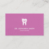 Roze tandarts glimlachende tand tandheelkundige af afsprakenkaartje (Voorkant)