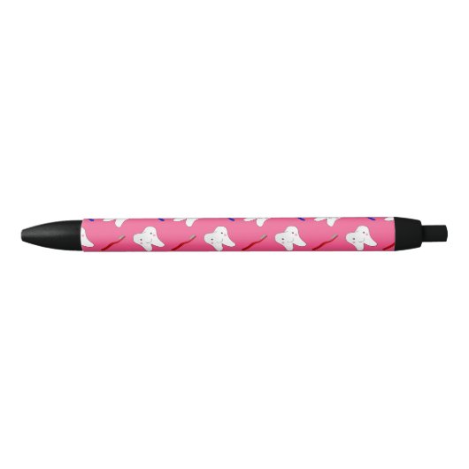 Roze tandbramen en tandprothesen zwarte inkt pen (Voorkant)