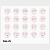 Roze tandenfee ronde sticker (Vel)