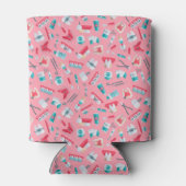 Roze tandheelkundig patroon blikjeskoeler (Achterkant)