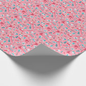 Roze tandheelkundig patroon cadeaupapier (Hoek)