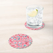 Roze tandheelkundig patroon kartonnen onderzetters (Insitu)