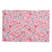 Roze tandheelkundig patroon kussensloop (Achterkant-Links)