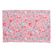 Roze tandheelkundig patroon kussensloop (Voorkant-Links)