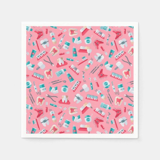Roze tandheelkundig patroon servet (Voorkant)