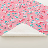 Roze tandheelkundig patroon sherpa deken (3/4)
