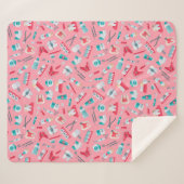 Roze tandheelkundig patroon sherpa deken (Voorkant (horizontaal))