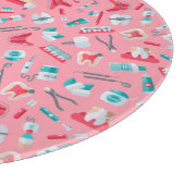 Roze tandheelkundig patroon snijplank (Hoek)