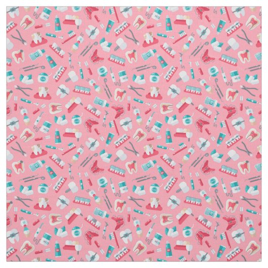 Roze tandheelkundig patroon stof (Swatch)