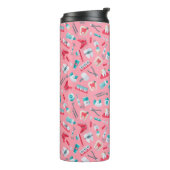Roze tandheelkundig patroon thermosbeker (Gedraaid links)
