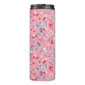 Roze tandheelkundig patroon thermosbeker (Achterkant)