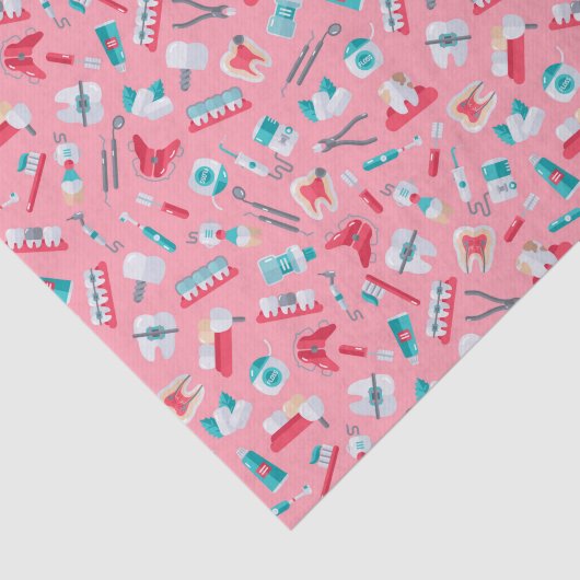 Roze tandheelkundig patroon tissuepapier (Detail)
