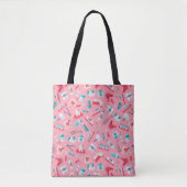 Roze tandheelkundig patroon tote bag (Voorkant)