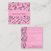 Roze tandheelkundige tandheelkundige verzorging bi vierkante visitekaartje (Voorkant / Achterkant)