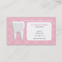 Roze tandheelkundige visitekaartjes met afspeelkaa