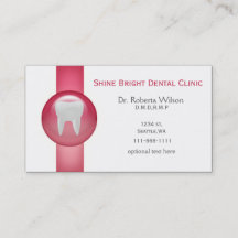 Roze tandheelkundige visitekaartjes met afspeelkaa
