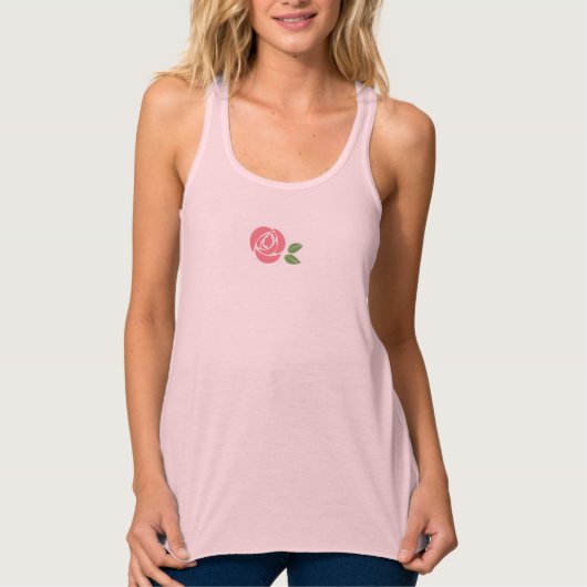 Roze Tanktop met Roos (Voorkant)