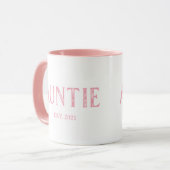 Roze tante jaar opgericht mok (Voorkant links)
