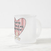 Roze tante Spoils me overhemden en cadeaus Matglas Koffiemok (Voorkant rechts)