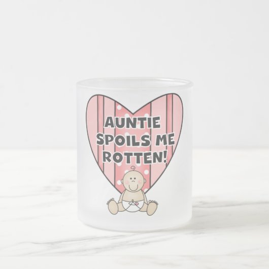 Roze tante Spoils me overhemden en cadeaus Matglas Koffiemok (Center)