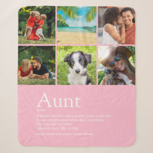 Roze Tante Tante Collage met 6 foto's Sherpa Deken