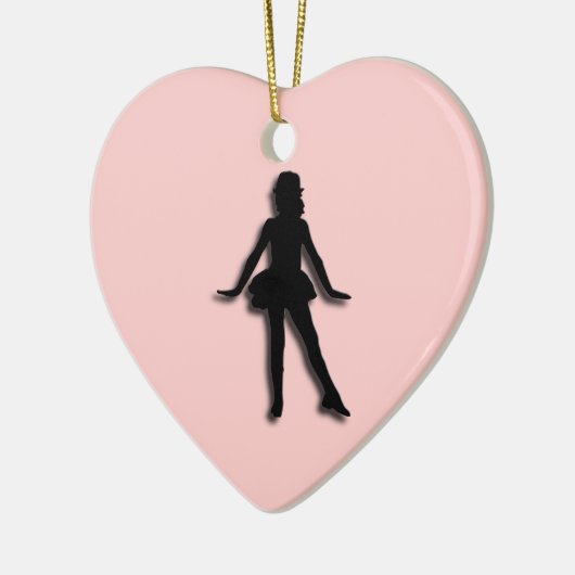 Roze Tap Dancer Keramisch Ornament (Links)