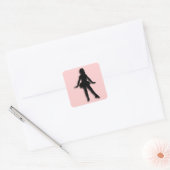 Roze Tap Dancer Vierkante Sticker (Envelop)