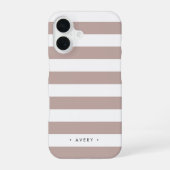 Roze tape & witte streep, speciaal gepersonaliseer iPhone 16 hoesje (Achterkant)
