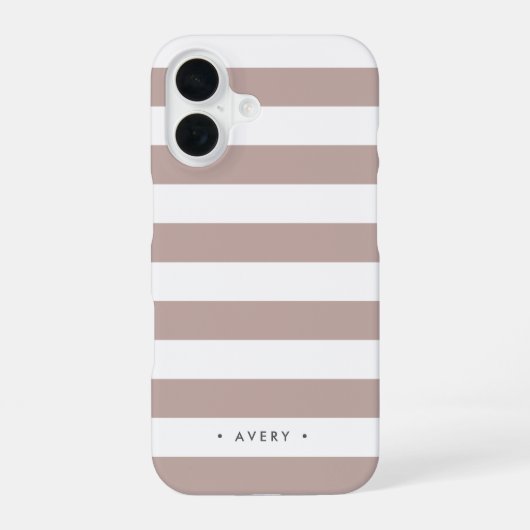 Roze tape & witte streep, speciaal gepersonaliseer iPhone 16 hoesje (Achterkant)