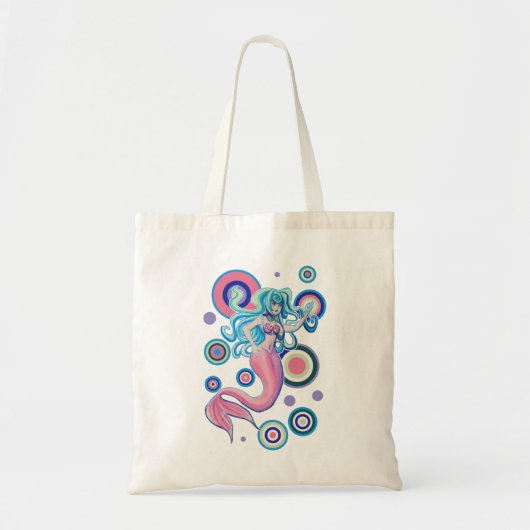 Roze tapijtschelp Mermaid Circles Design Tote Bag (Voorkant)