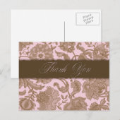 Roze Tapijtwerk - dank u Briefkaart (Voorkant / Achterkant)