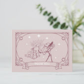 Roze Tarot Baby shower Dank u kaart (Staand voorkant)