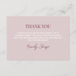 Roze Tarot Baby shower Dank u kaart