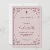 Roze Tarot Baby shower Invitation Kaart (Achterkant)