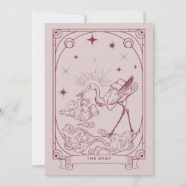 Roze Tarot Baby shower Invitation Kaart