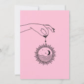 Roze tarot baby shower kaart (Achterkant)
