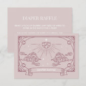 Roze Tarot Baby shower Luier Raffle Enclosure Informatiekaartje (Voorkant / Achterkant)