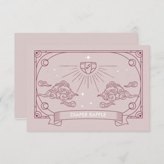Roze Tarot Baby shower Luier Raffle Enclosure Informatiekaartje (Voorkant / Achterkant)