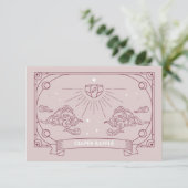 Roze Tarot Baby shower Luier Raffle Enclosure Informatiekaartje (Staand voorkant)