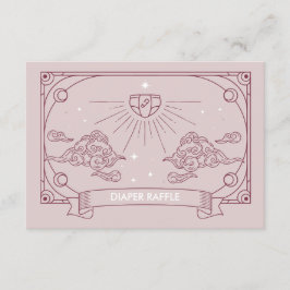 Roze Tarot Baby shower Luier Raffle Enclosure Informatiekaartje