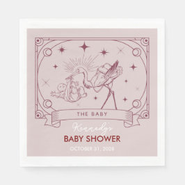 Roze Tarot Baby shower servet